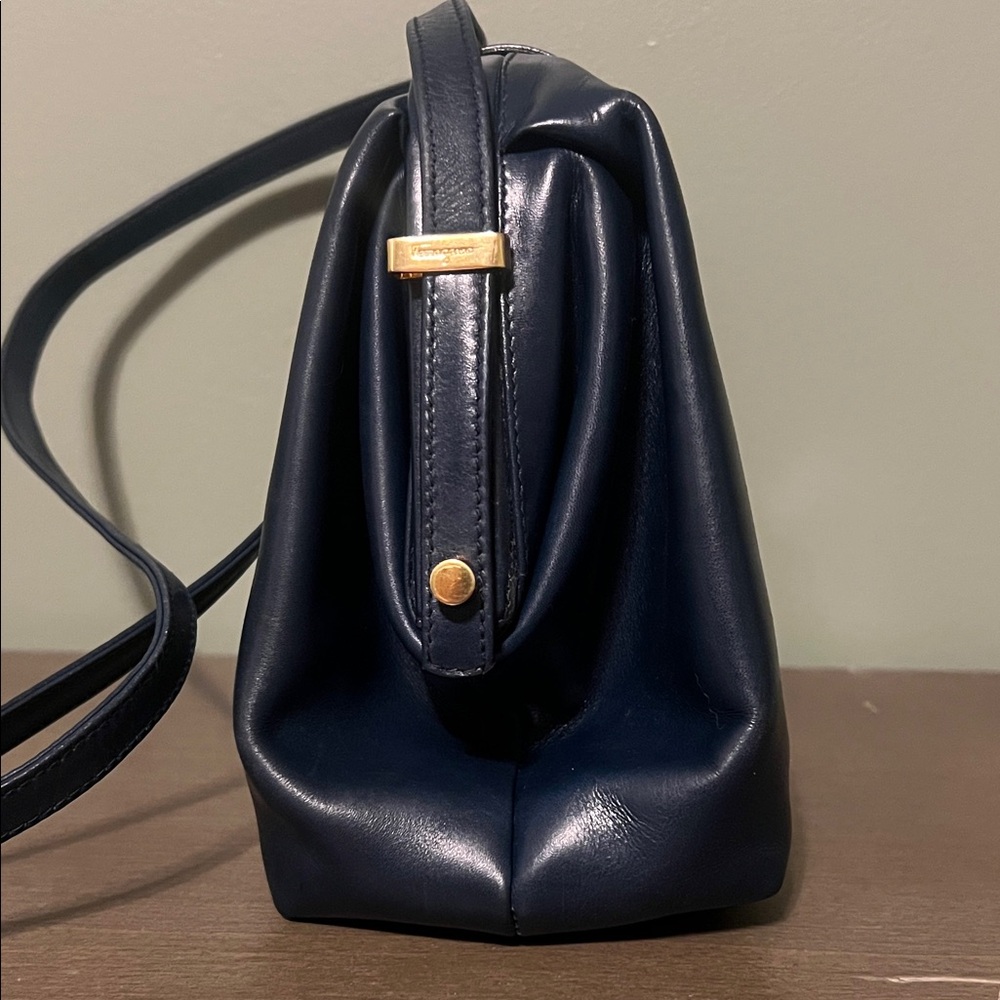 EUC Salvatore Ferragamo Navy Crossbody Bag Vintage - Picture 5 of 12